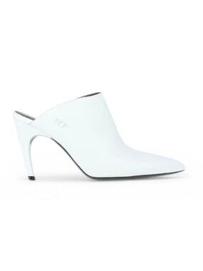 Roger Vivier Paris Choc Real Mule White Leather Clogs Shoes EU 37 / US 7 NIB